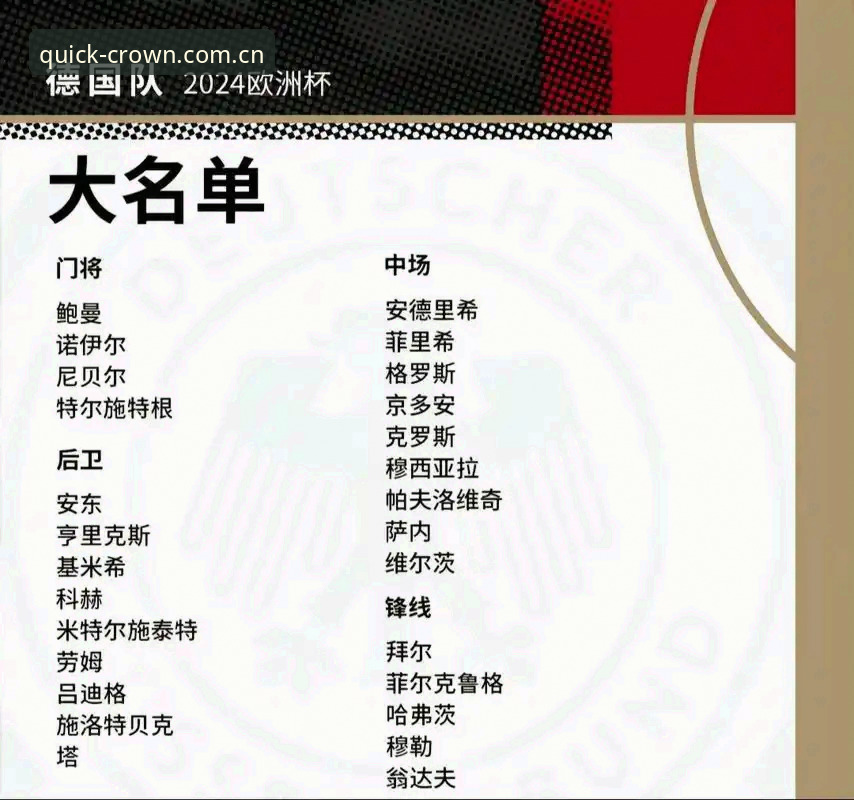 皇冠官网入口 德国队世界杯名单解析:诺伊尔回归与皇冠登录入口观赛体验全介绍